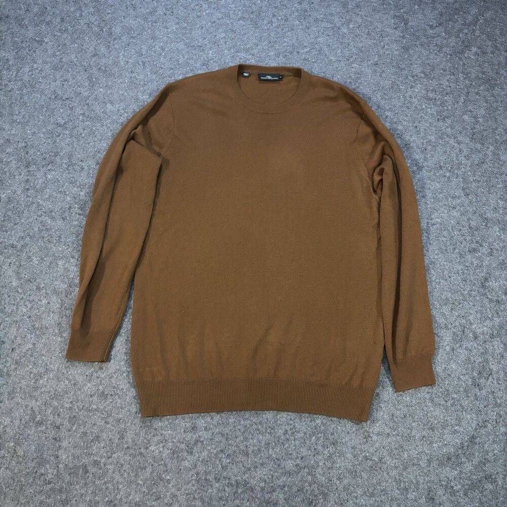 Rod & Gunn Crewneck Sweater Men’s XL Merino Wool Cashmere Blend Brown Read